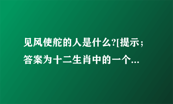 见风使舵的人是什么?[提示；答案为十二生肖中的一个，可以以此任意组词]