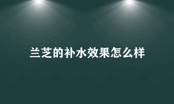 兰芝的补水效果怎么样