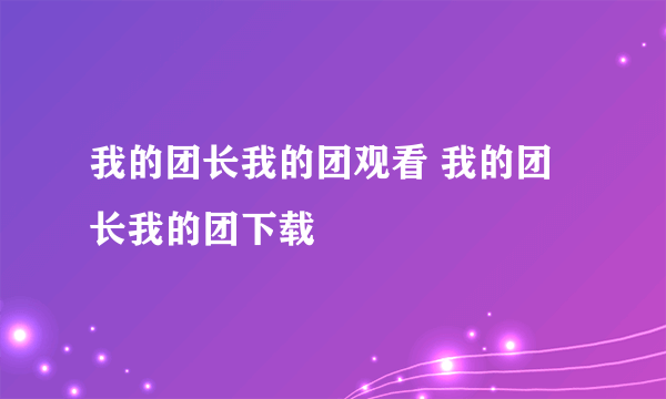 我的团长我的团观看 我的团长我的团下载