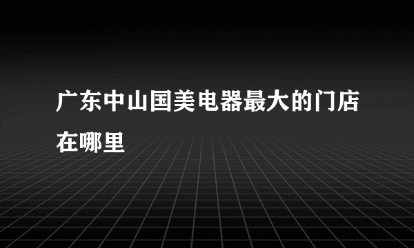 广东中山国美电器最大的门店在哪里