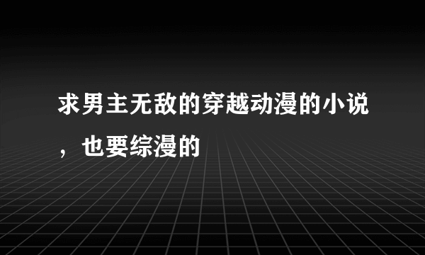 求男主无敌的穿越动漫的小说，也要综漫的