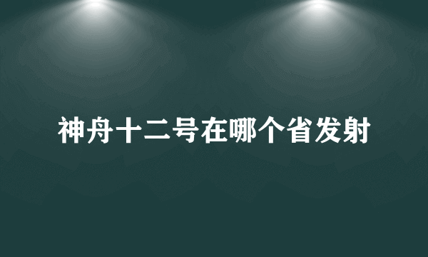 神舟十二号在哪个省发射