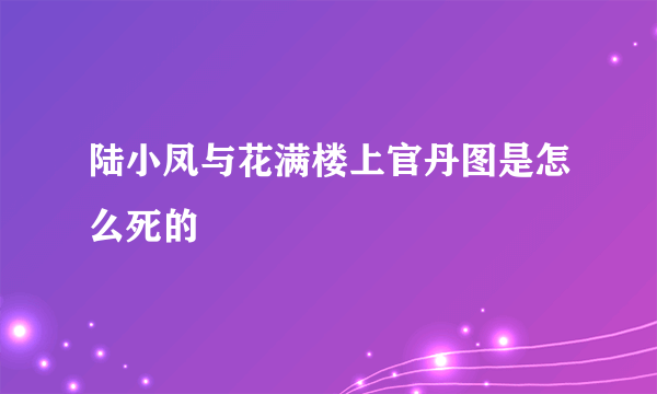 陆小凤与花满楼上官丹图是怎么死的