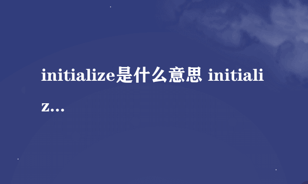 initialize是什么意思 initialize的中文翻译、读音、例句？