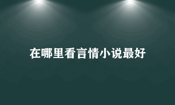 在哪里看言情小说最好