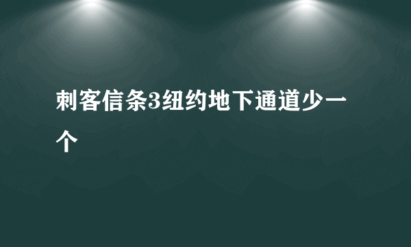 刺客信条3纽约地下通道少一个