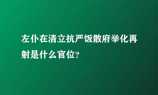 左仆在清立抗严饭散府举化再射是什么官位？