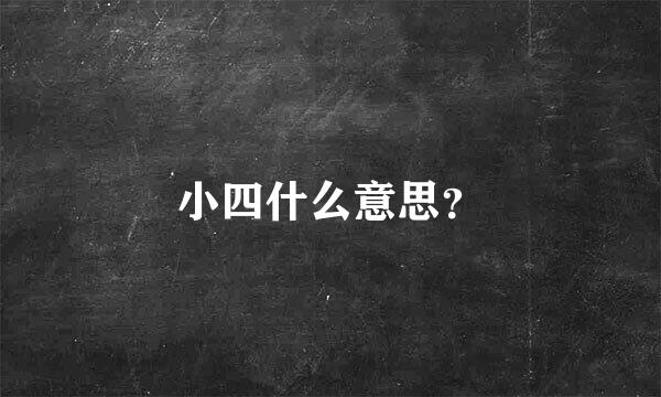 小四什么意思？