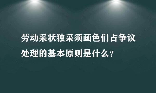 劳动采状独采须画色们占争议处理的基本原则是什么？