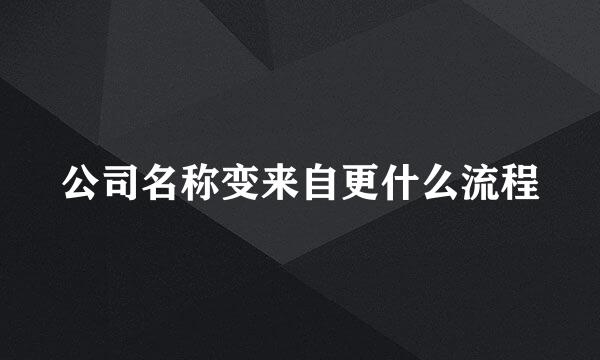 公司名称变来自更什么流程