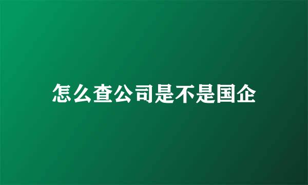 怎么查公司是不是国企