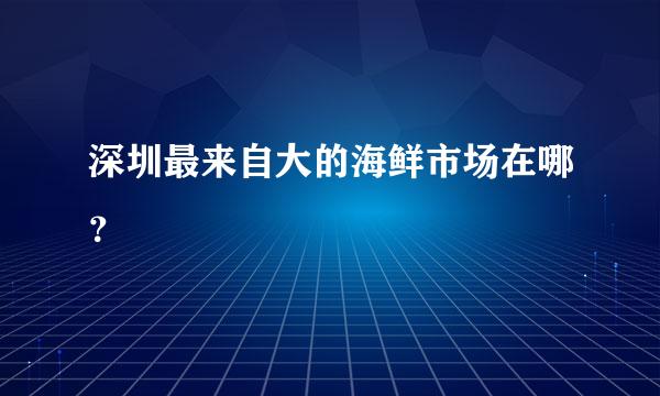 深圳最来自大的海鲜市场在哪？