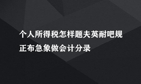 个人所得税怎样题夫英耐吧规正布急象做会计分录