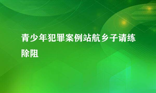 青少年犯罪案例站航乡子请练除阻