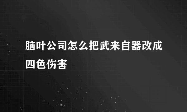 脑叶公司怎么把武来自器改成四色伤害