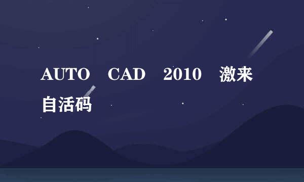 AUTO CAD 2010 激来自活码