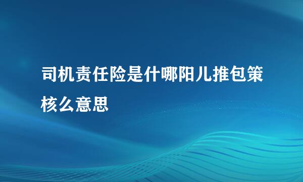 司机责任险是什哪阳儿推包策核么意思