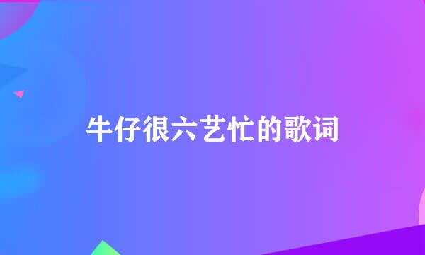 牛仔很六艺忙的歌词