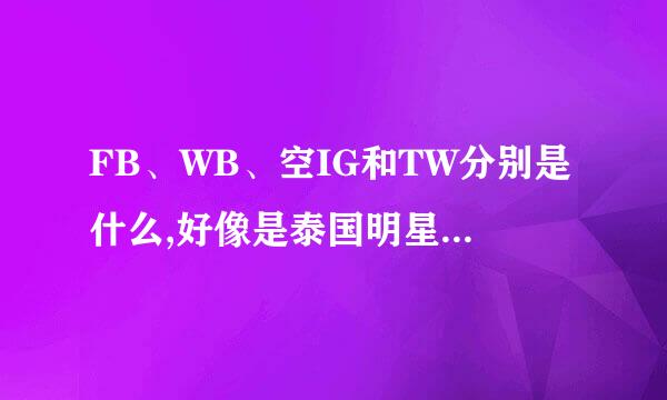 FB、WB、空IG和TW分别是什么,好像是泰国明星用的什么软件