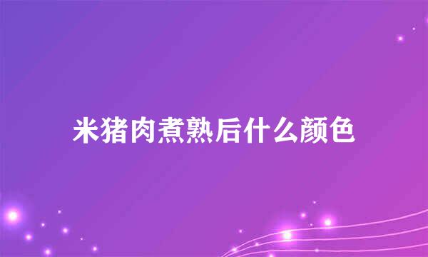 米猪肉煮熟后什么颜色