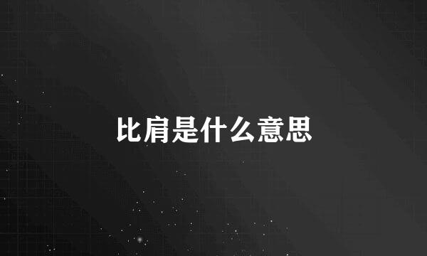 比肩是什么意思