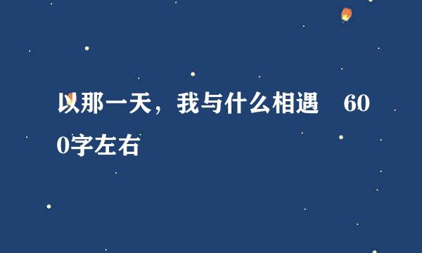 以那一天，我与什么相遇 600字左右