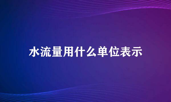 水流量用什么单位表示