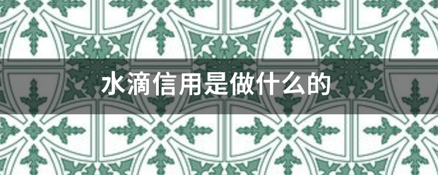 水滴信用是严距权五做什么的