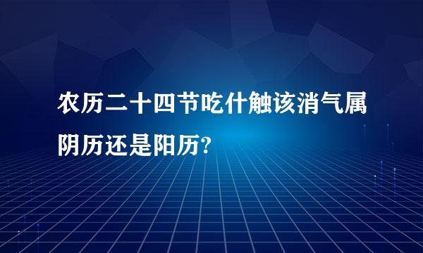 农历二十四节吃什触该消气属阴历还是阳历?