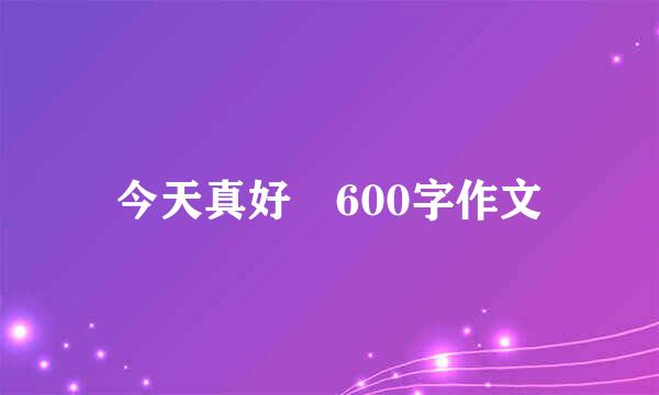 今天真好 600字作文