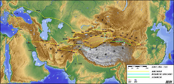 丝绸之路的路线图