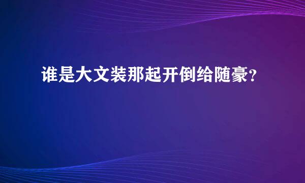 谁是大文装那起开倒给随豪？