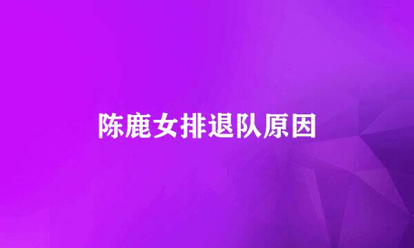 陈鹿女排退队原因