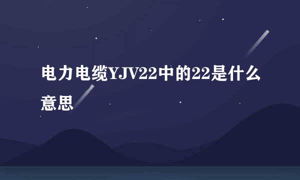 电力电缆YJV22中的22是什么意思