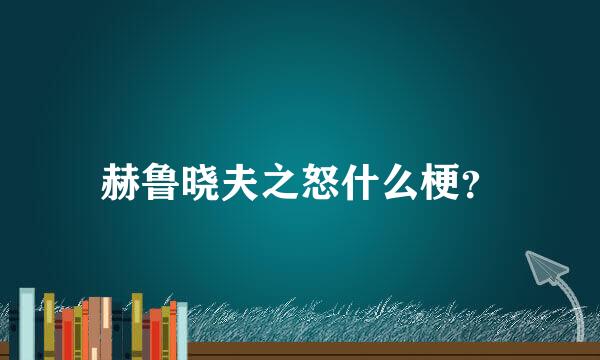 赫鲁晓夫之怒什么梗？