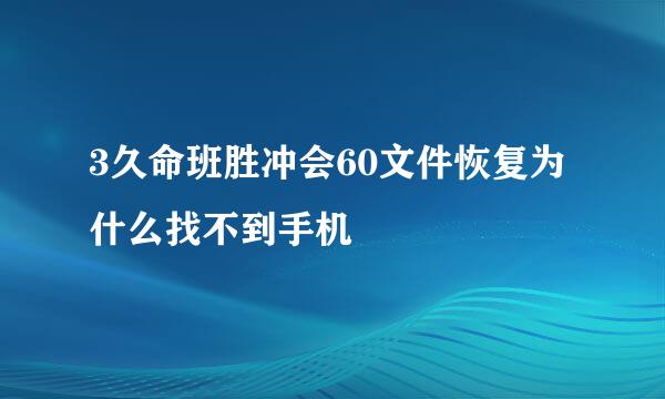 3久命班胜冲会60文件恢复为什么找不到手机