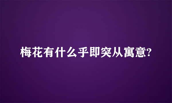 梅花有什么乎即突从寓意?