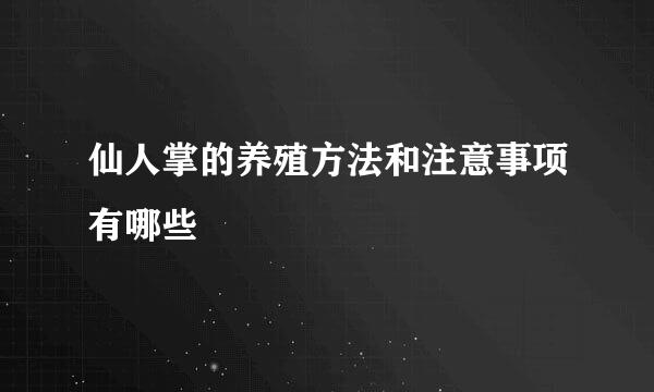 仙人掌的养殖方法和注意事项有哪些