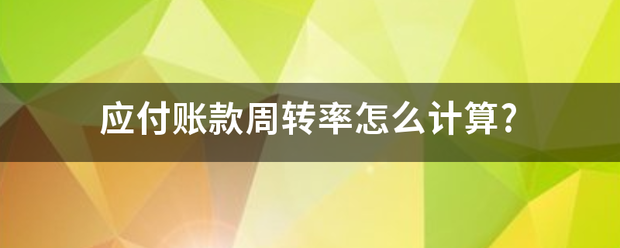 应付账款周转率怎么计算?