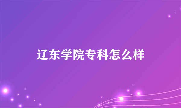 辽东学院专科怎么样