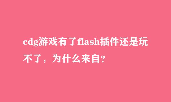 cdg游戏有了flash插件还是玩不了，为什么来自？