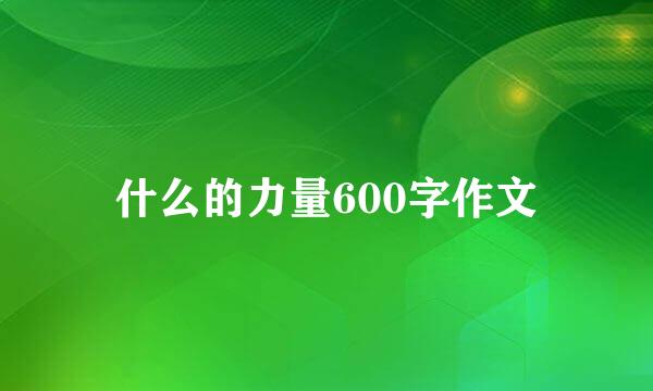 什么的力量600字作文