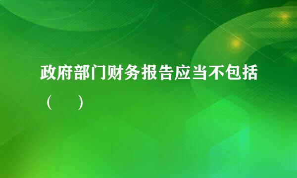 政府部门财务报告应当不包括（ ）