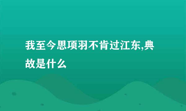 我至今思项羽不肯过江东,典故是什么