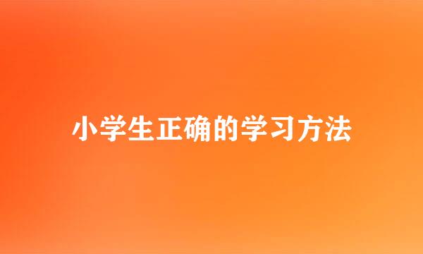 小学生正确的学习方法