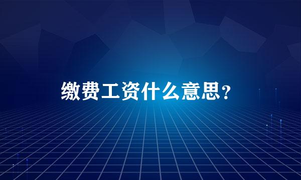 缴费工资什么意思？