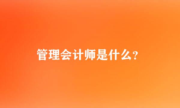 管理会计师是什么？