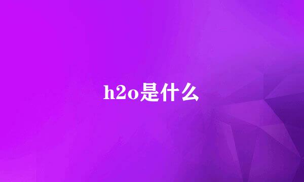 h2o是什么