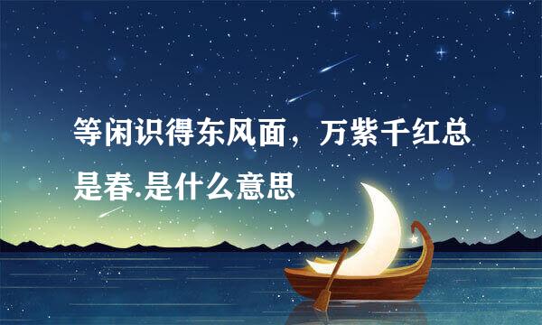 等闲识得东风面，万紫千红总是春.是什么意思