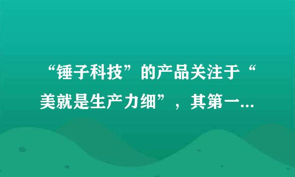 “锤子科技”的产品关注于“美就是生产力细”，其第一代产品Smartisan T1手机获得了IF设计金奖。